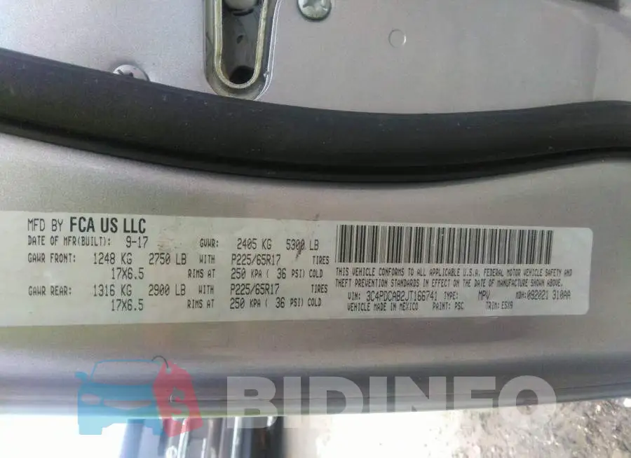 3C4PDCAB2JT166741 Photo# 9