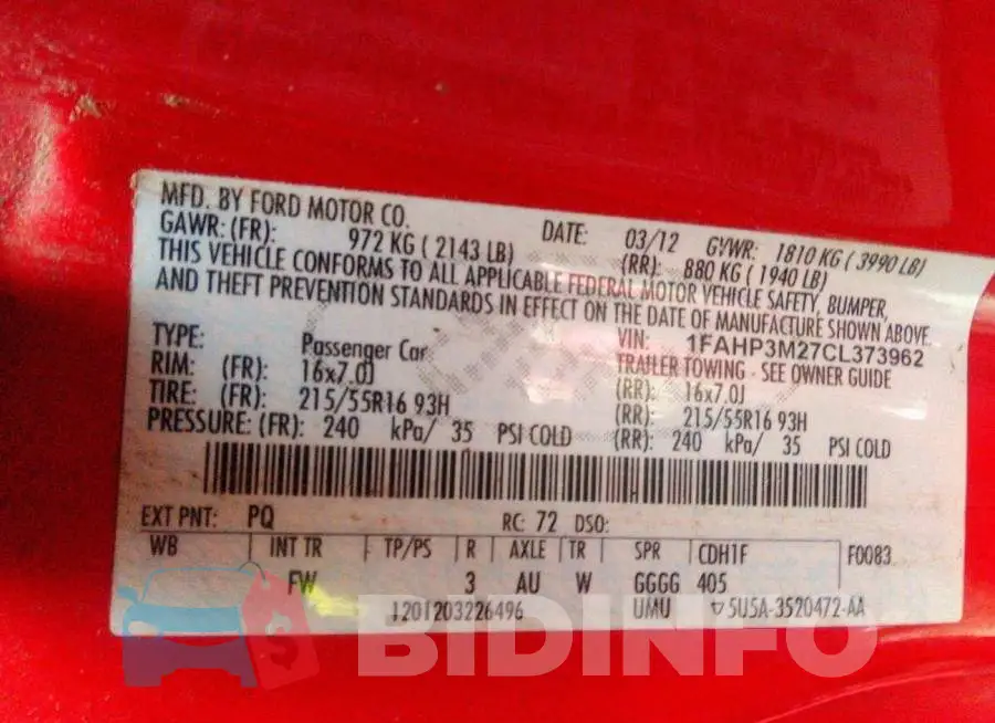 1FAHP3M27CL373962 Photo# 9