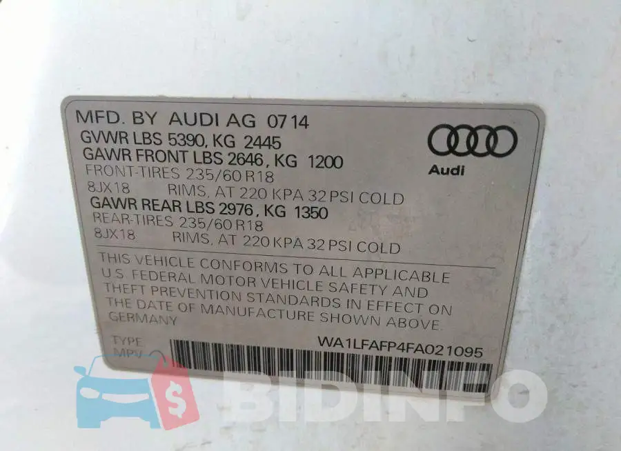 WA1LFAFP4FA021095 Photo# 9