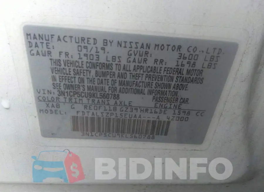 3N1CP5CU9KL560788 Photo# 9