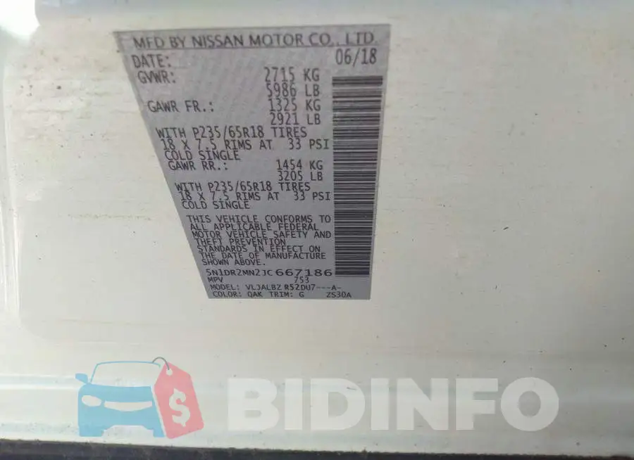 5N1DR2MN2JC667186 Photo# 9