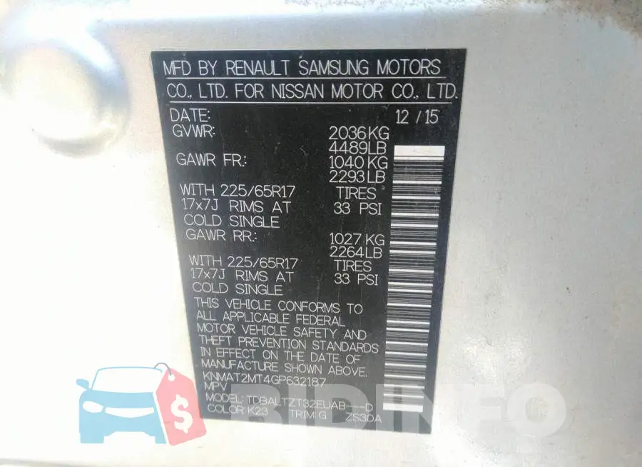 KNMAT2MT4GP632187 Photo# 9