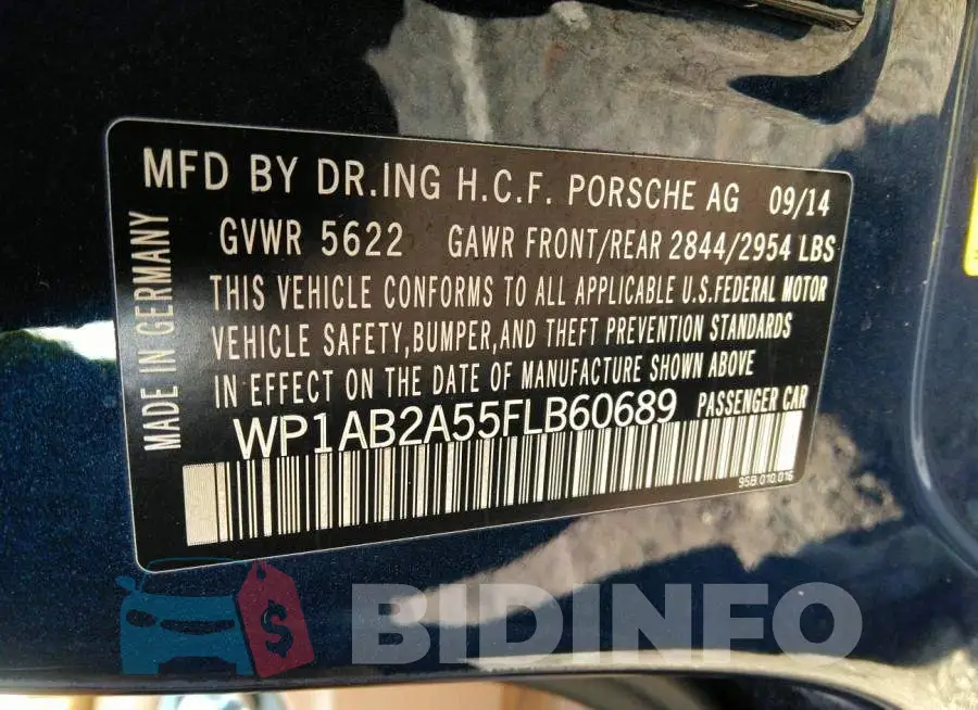 WP1AB2A55FLB60689 Photo# 9