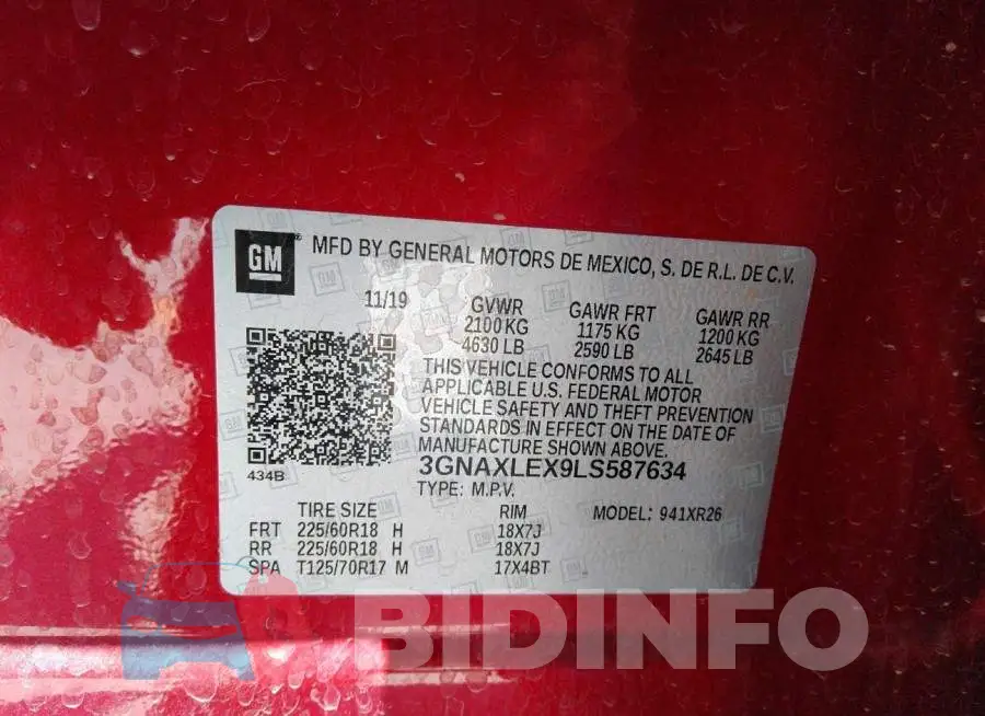 3GNAXLEX9LS587634 Photo# 9