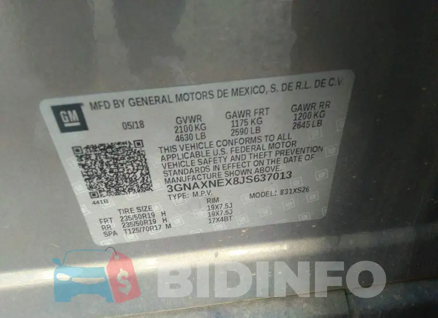 3GNAXNEX8JS637013 Photo# 9
