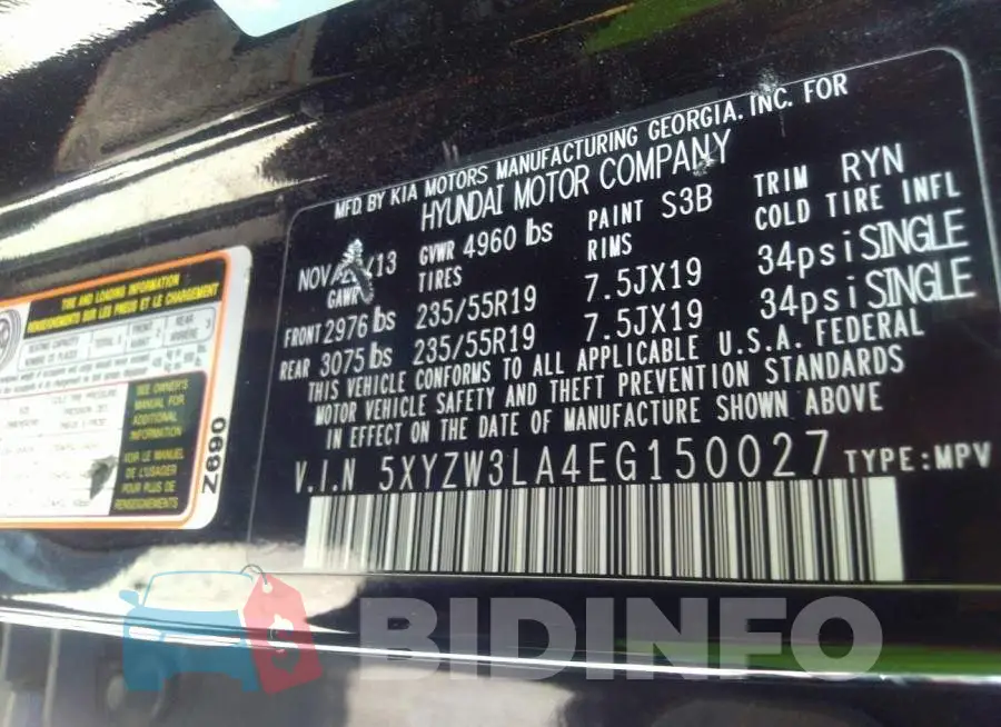 5XYZW3LA4EG150027 Photo# 9
