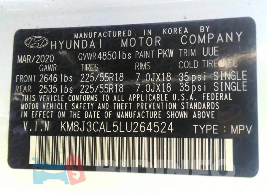 KM8J3CAL5LU264524 Photo# 9