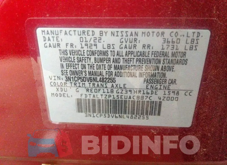 3N1CP5DV6NL482255 Photo# 9