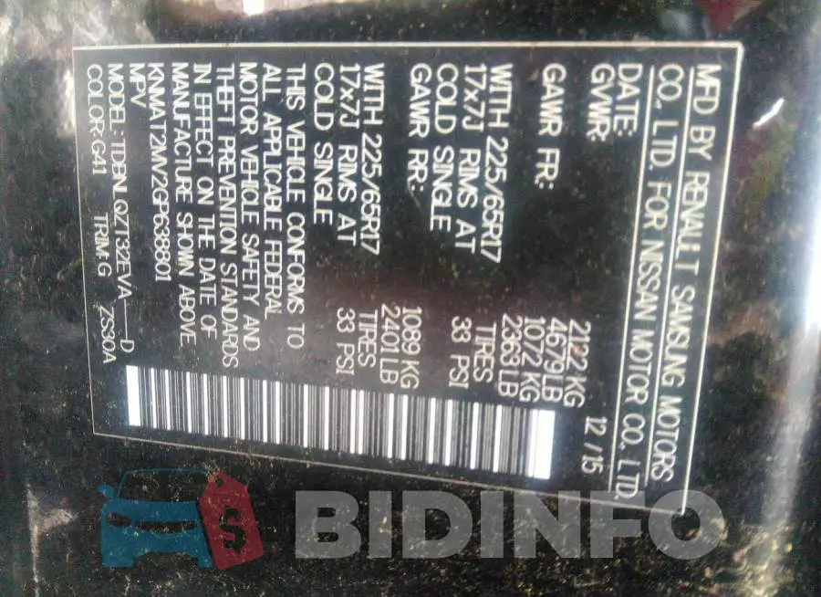 KNMAT2MV2GP638801 Photo# 9
