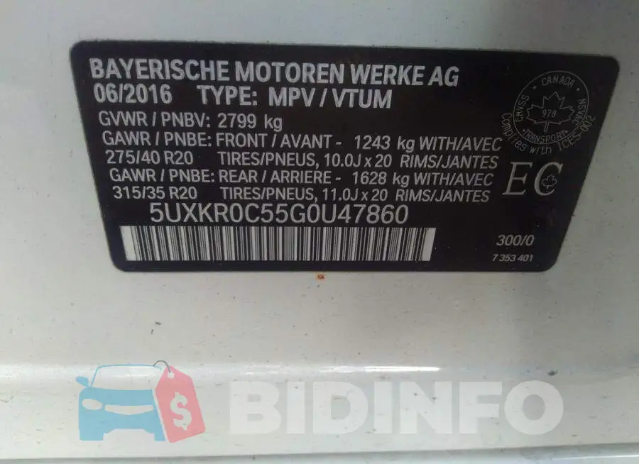 5UXKR0C55G0U47860 Photo# 9