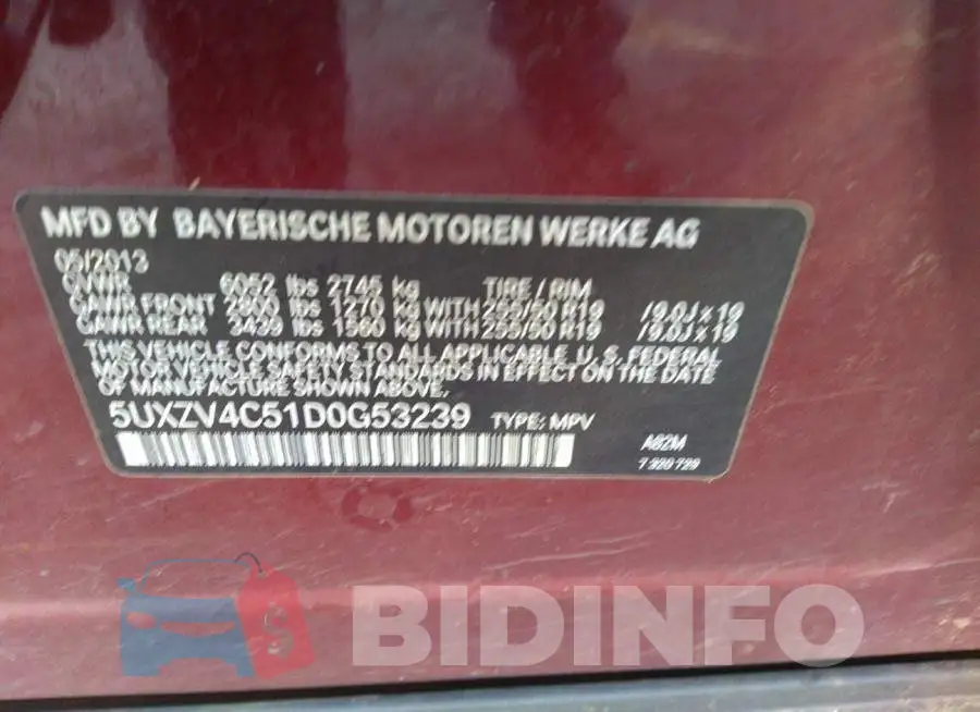 5UXZV4C51D0G53239 Photo# 9