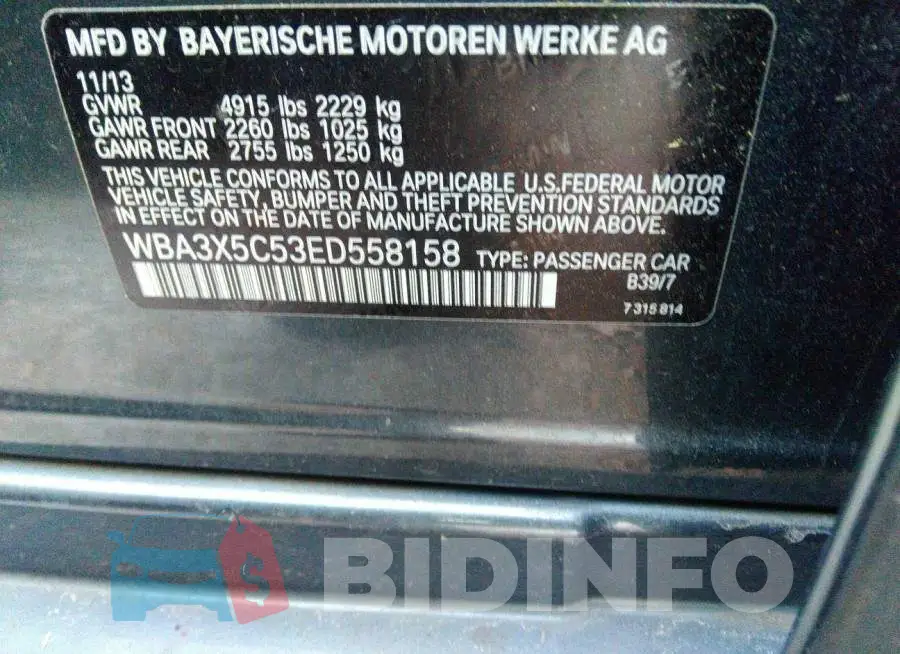 WBA3X5C53ED558158 Photo# 9