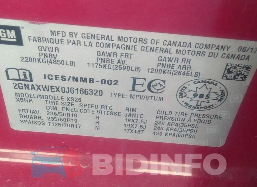 2GNAXWEX0J6166320 Photo# 9
