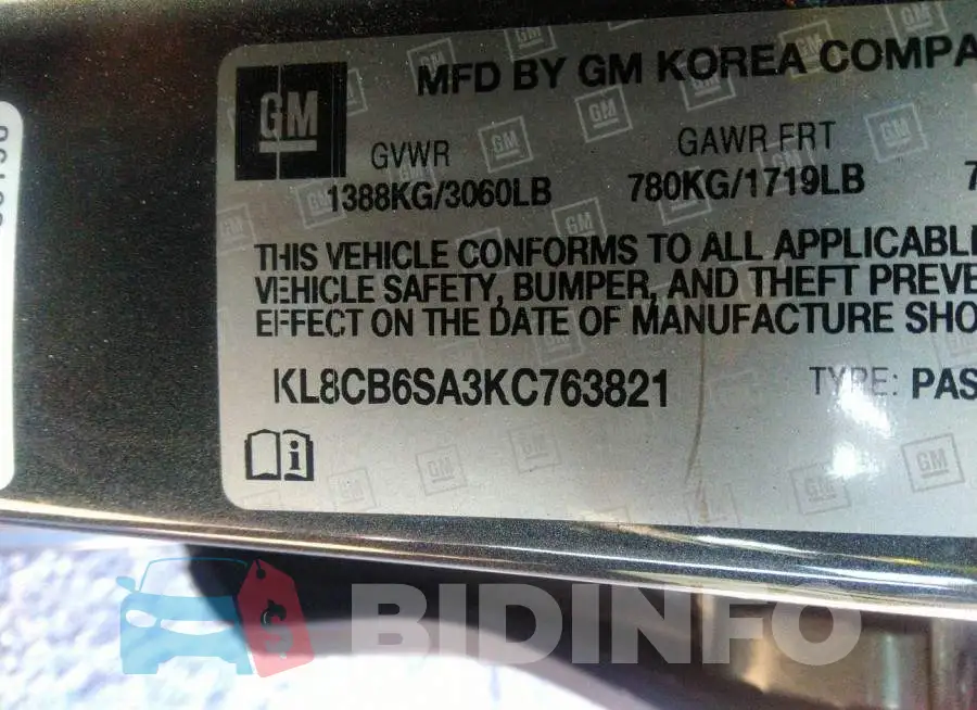 KL8CB6SA3KC763821 Photo# 9
