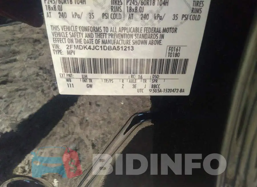 2FMDK4JC1DBA51213 Photo# 9