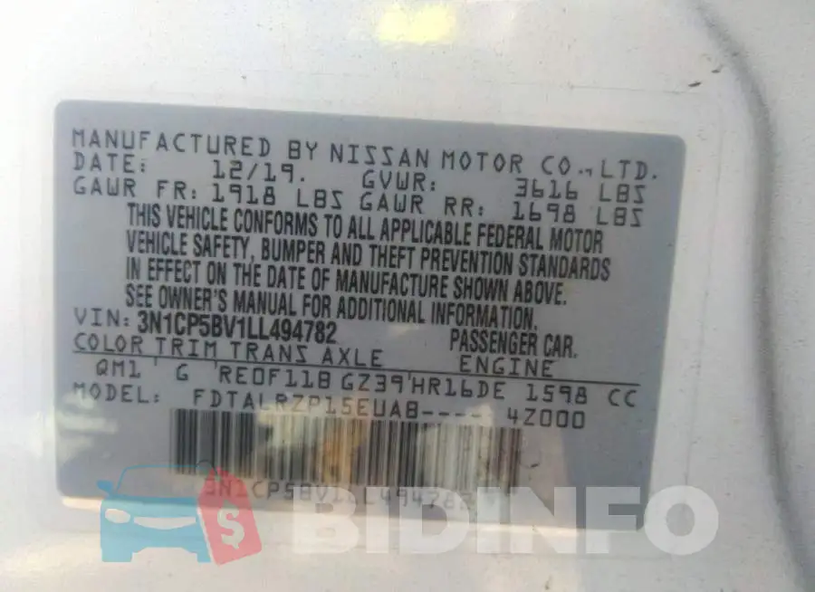 3N1CP5BV1LL494782 Photo# 9