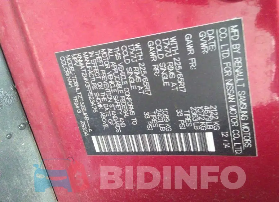 KNMAT2MV3FP523476 Photo# 9