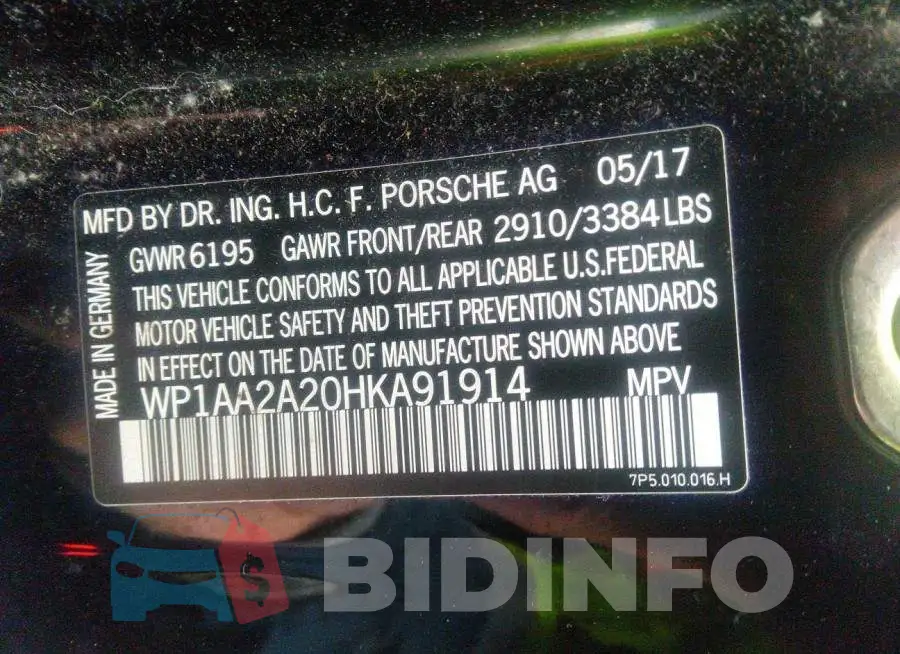 WP1AA2A20HKA91914 Photo# 9