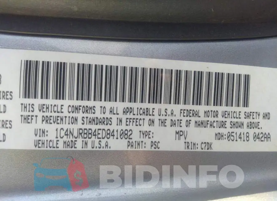 1C4NJRBB4ED841082 Photo# 9