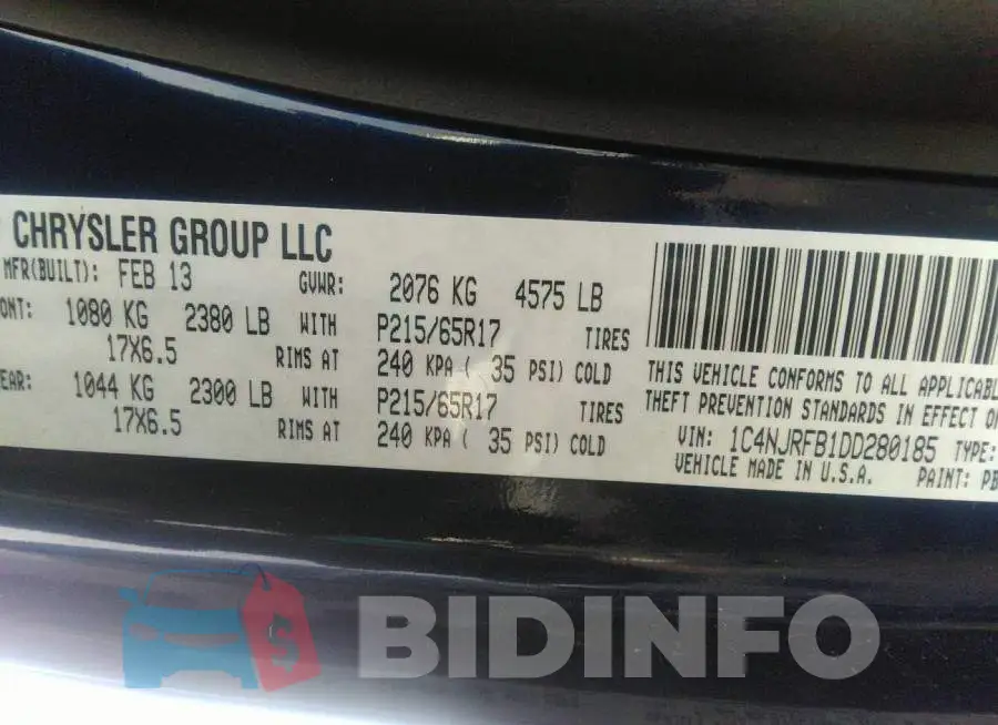 1C4NJRFB1DD280185 Photo# 9