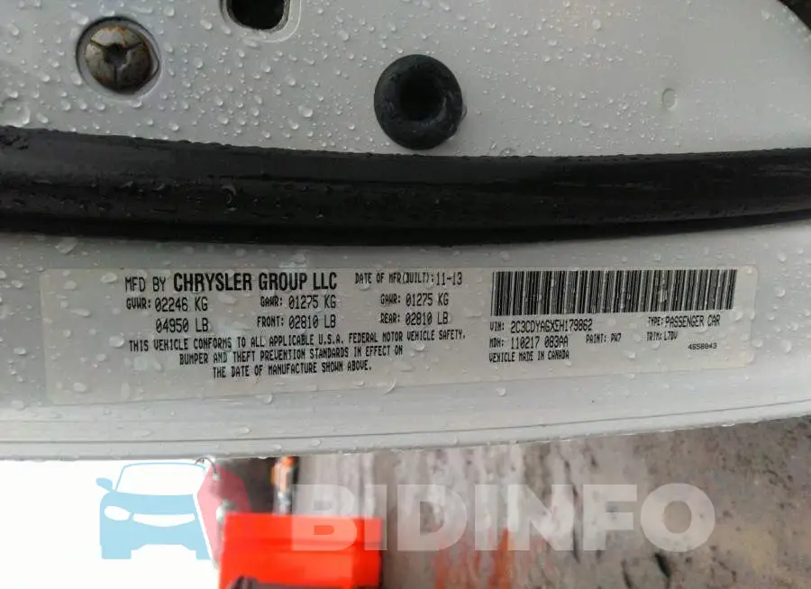 2C3CDYAGXEH179862 Photo# 9
