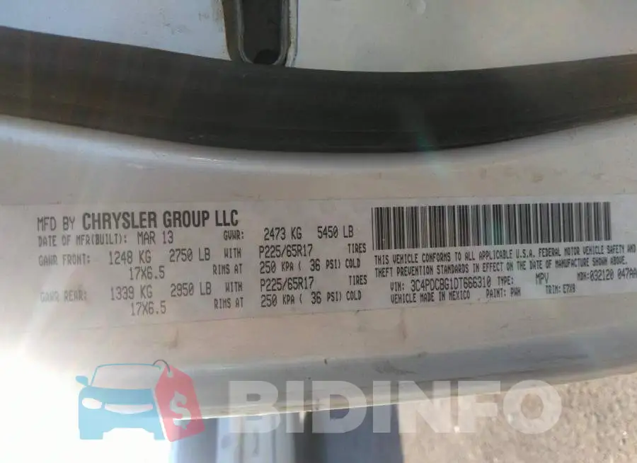 3C4PDCBG1DT666310 Photo# 9