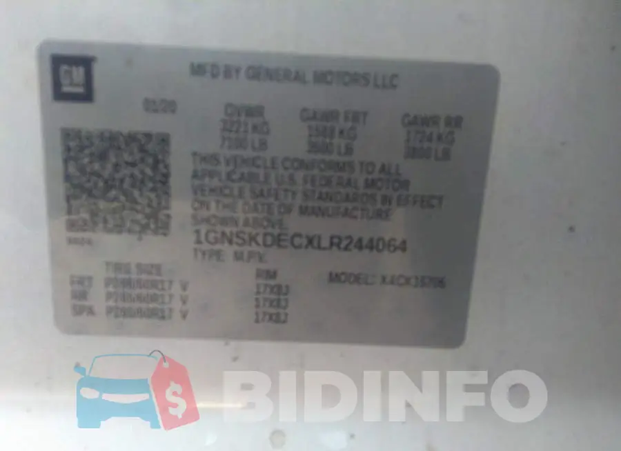 1GNSKDECXLR244064 Photo# 9