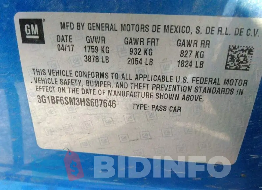 3G1BF6SM3HS607646 Photo# 9