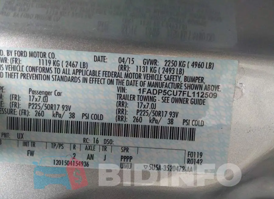 1FADP5CU7FL112509 Photo# 9