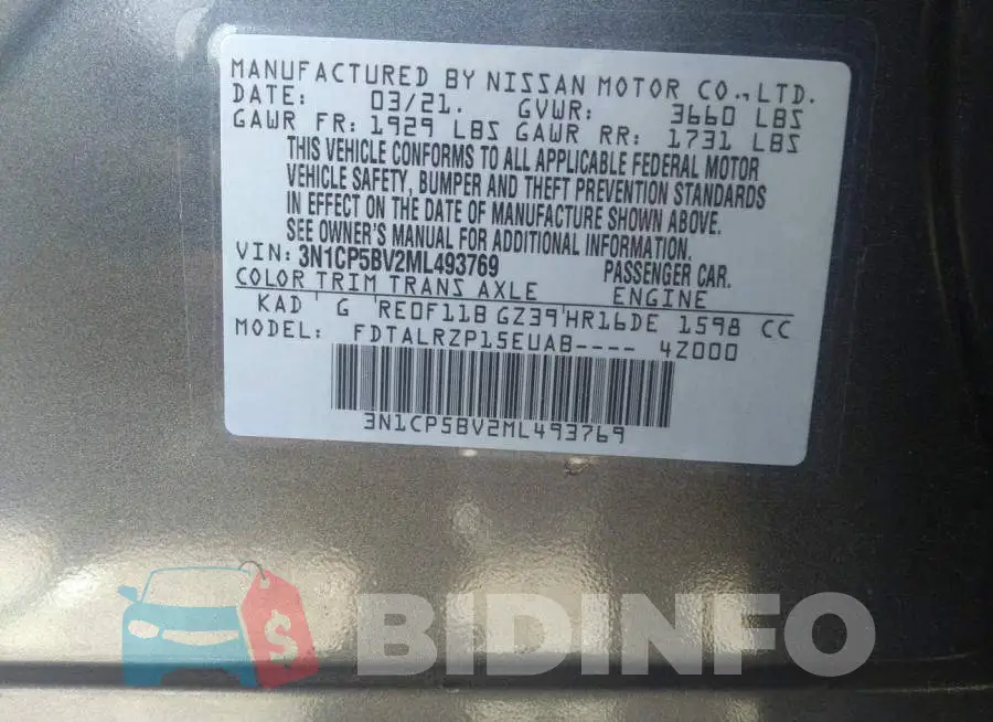 3N1CP5BV2ML493769 Photo# 9