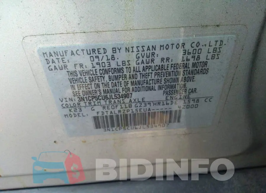 3N1CP5CU6JL534907 Photo# 9