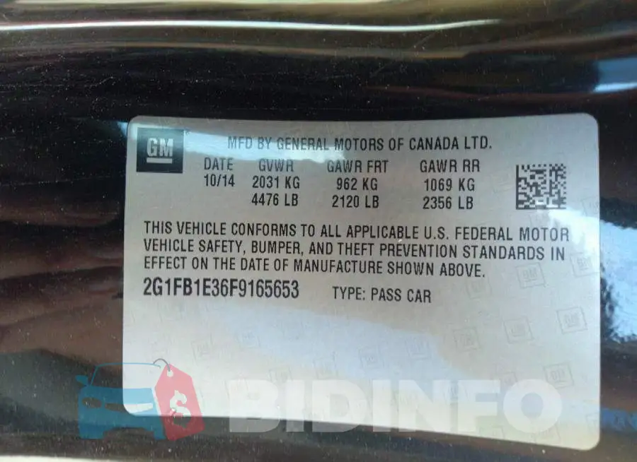 2G1FB1E36F9165653 Photo# 9