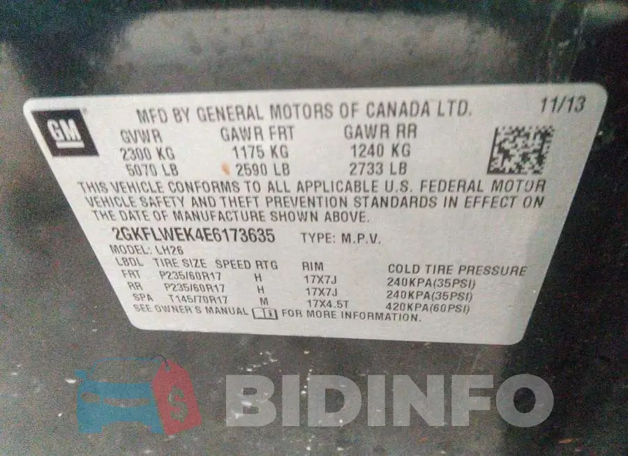 2GKFLWEK4E6173635 Photo# 9