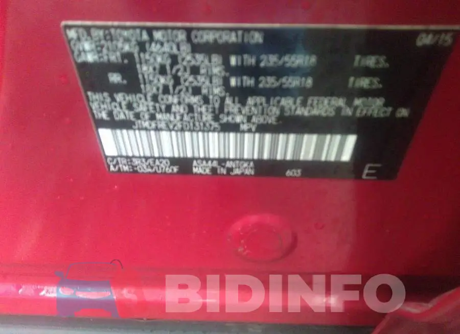 JTMDFREV2FD131375 Photo# 9