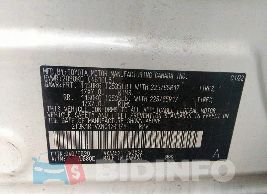 2T3K1RFVXNC174174 Photo# 9