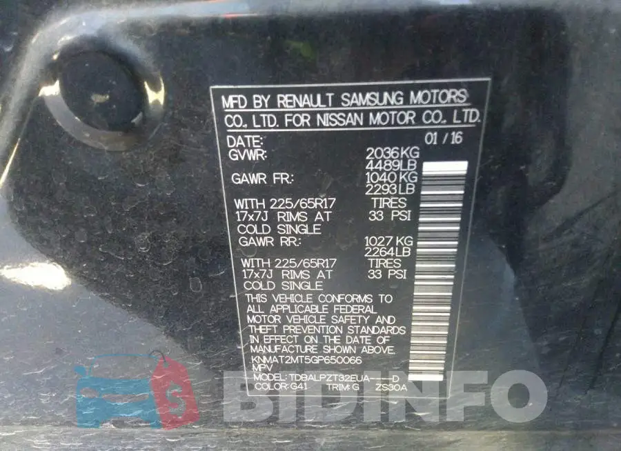 KNMAT2MT5GP650066 Photo# 9