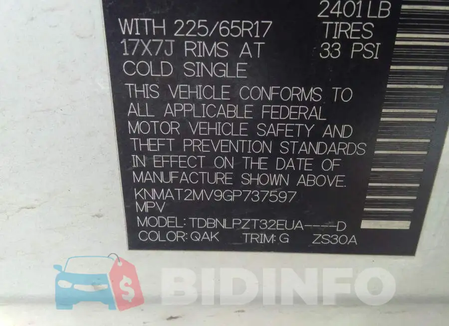 KNMAT2MV9GP737597 Photo# 9