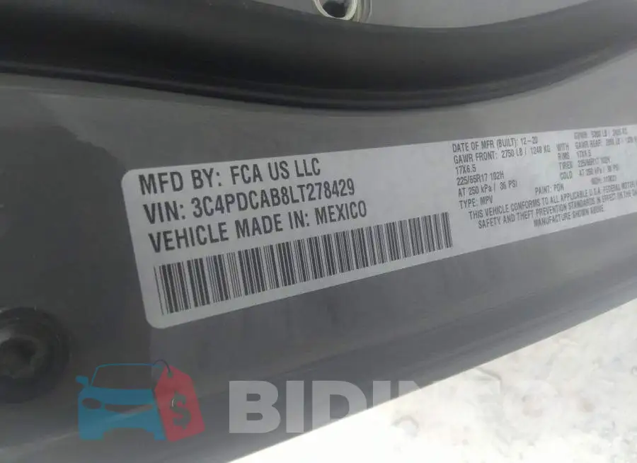 3C4PDCAB8LT278429 Photo# 9