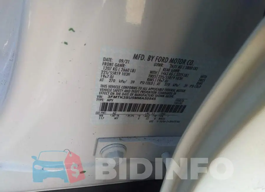 3FMTK3SU5MMA50545 Photo# 9
