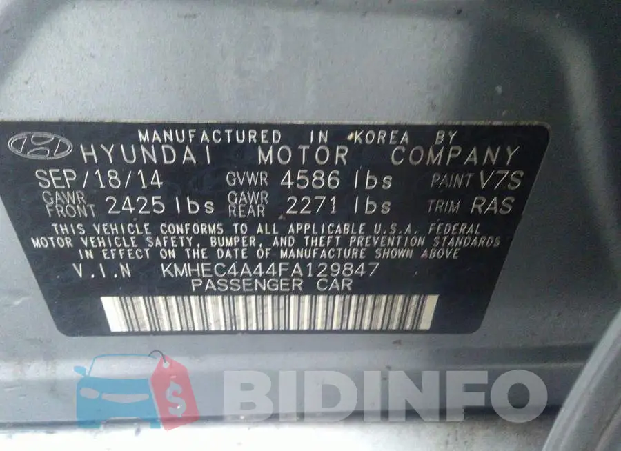 KMHEC4A44FA129847 Photo# 9