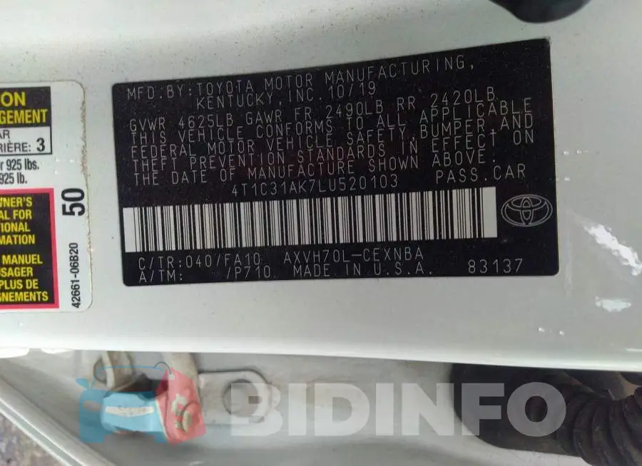 4T1C31AK7LU520103 Photo# 9