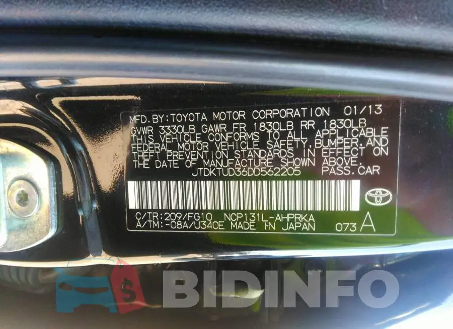JTDKTUD36DD562205 Photo# 9