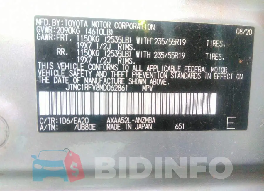 JTMC1RFV8MD062861 Photo# 9