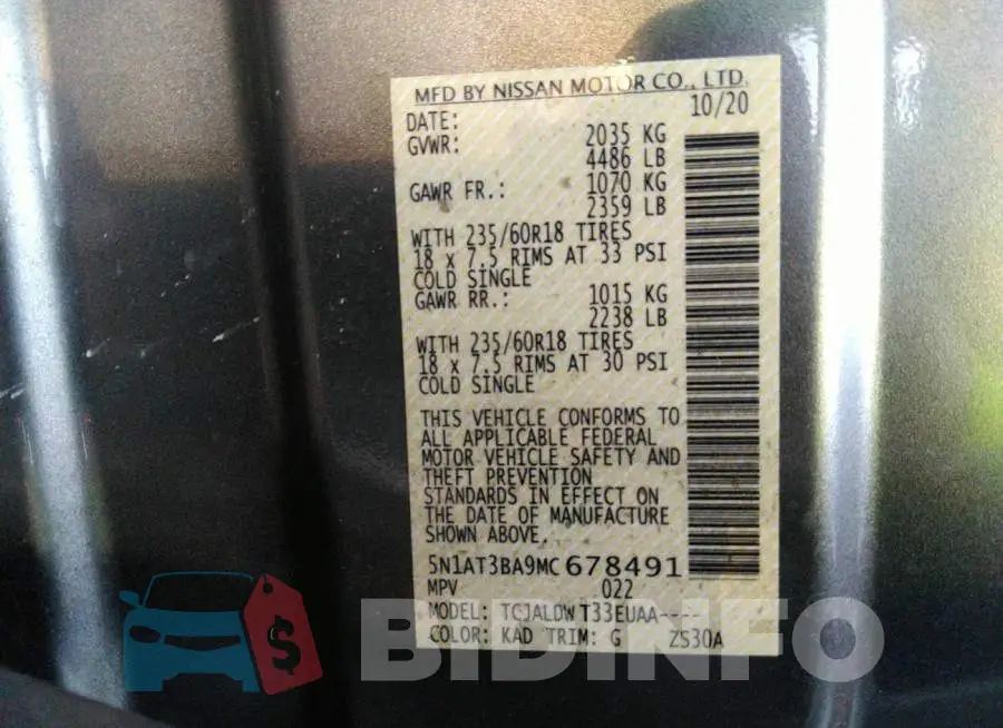 5N1AT3BA9MC678491 Photo# 9