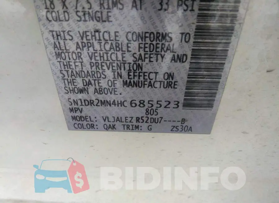 5N1DR2MN4HC685523 Photo# 9