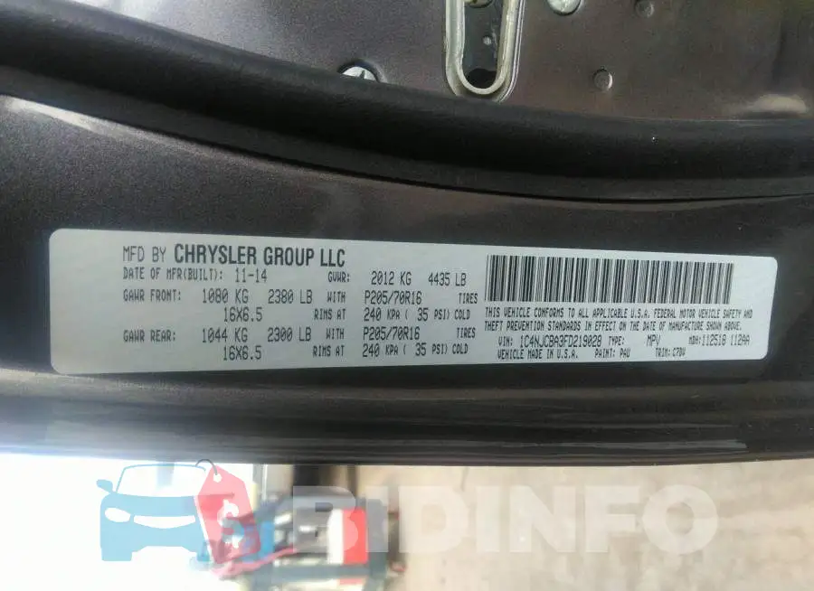 1C4NJCBA3FD219028 Photo# 9
