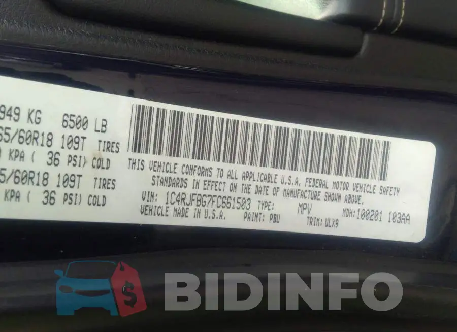 1C4RJFBG7FC661503 Photo# 9