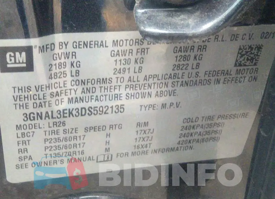3GNAL3EK3DS592135 Photo# 9