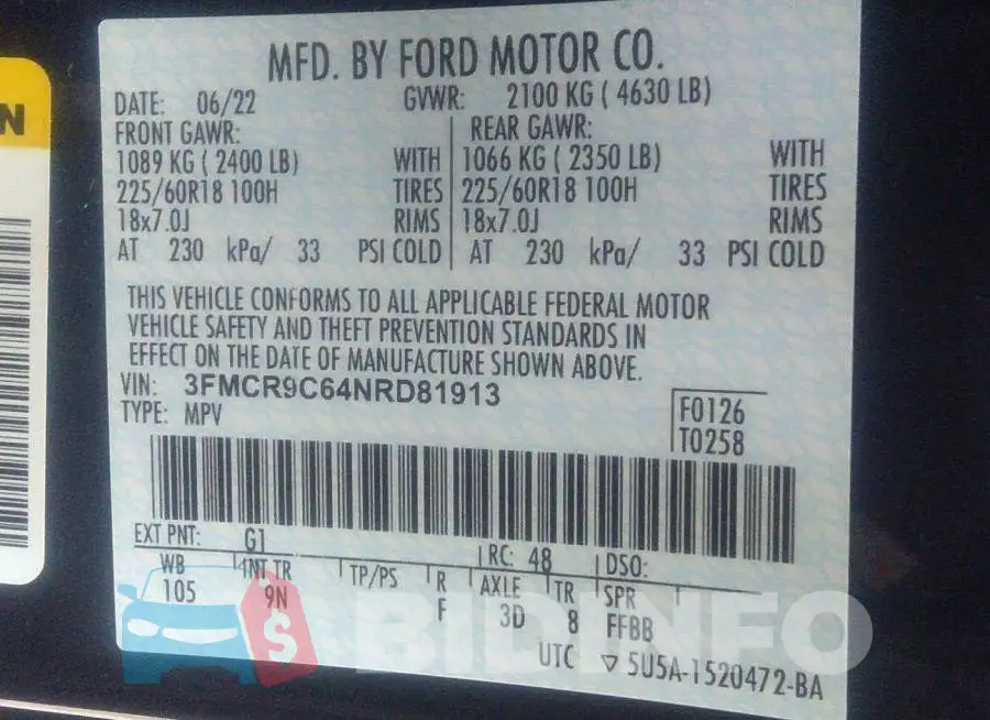 3FMCR9C64NRD81913 Photo# 9