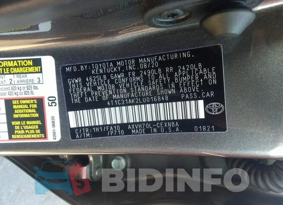 4T1C31AK2LU016848 Photo# 9
